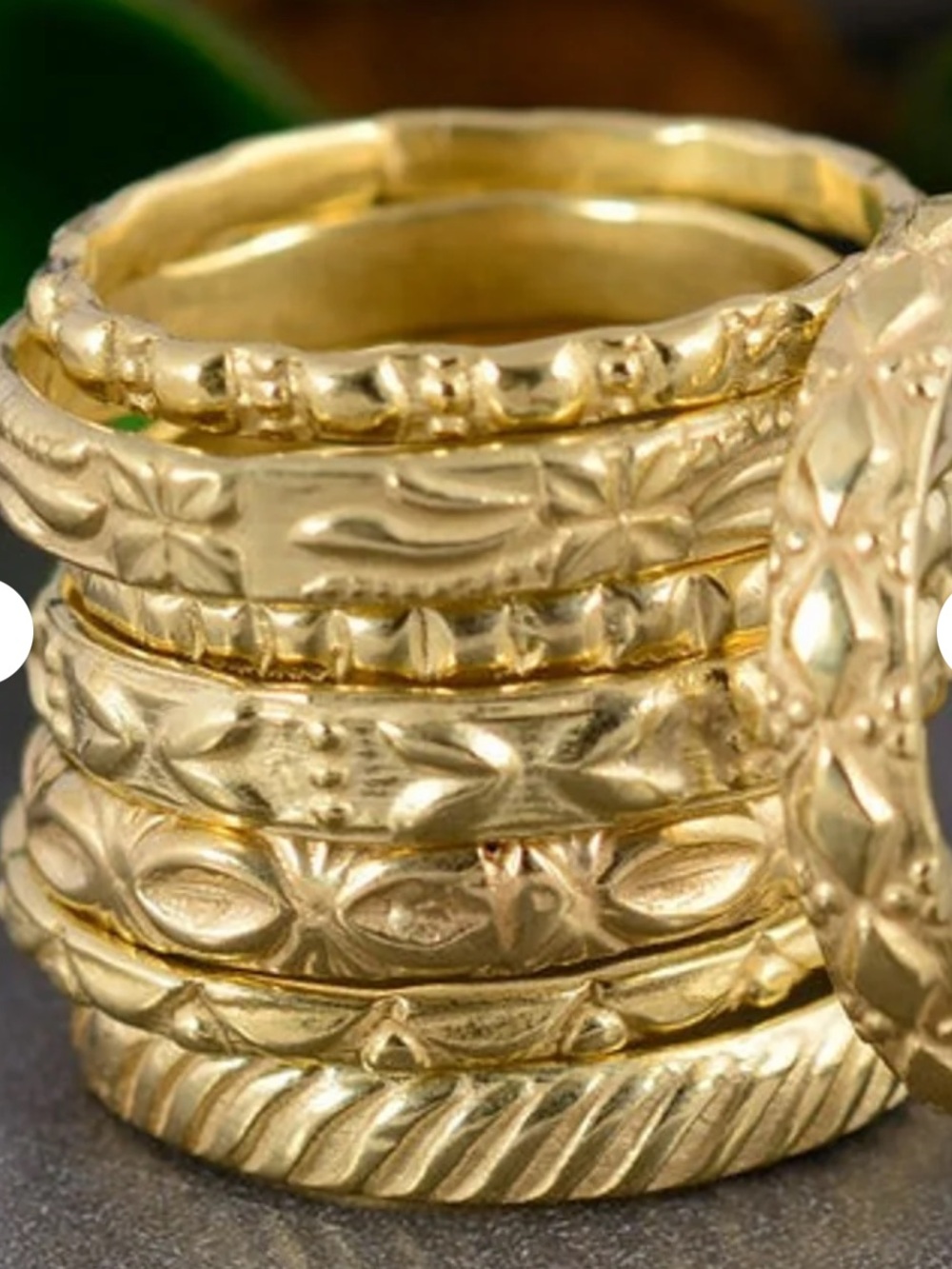Handmade Solid Brass 8 Stackable Rings set: Fidget Anniversary Ring size 8 - Picture 2 of 5